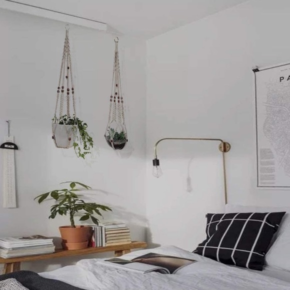 2 Pcs Macrame Plant Hangers, Flower Pot Holders - Picture 5 of 7